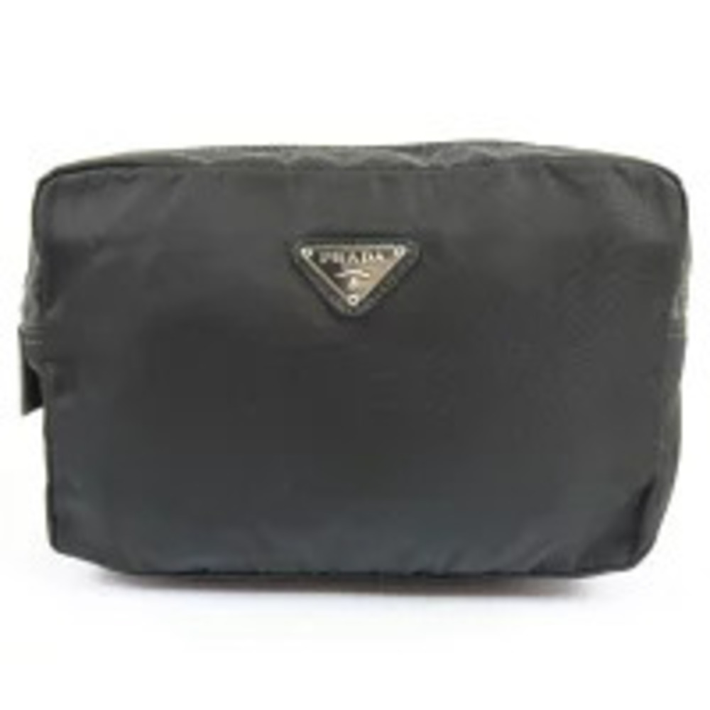 Prada Triangle Makeup Clutch Cosmetic Black